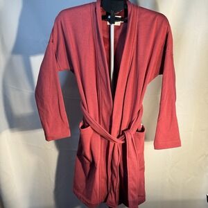 UGG Women's Robe Cardigan Wrap Tie Waist Red Lounge Cozy Size Small